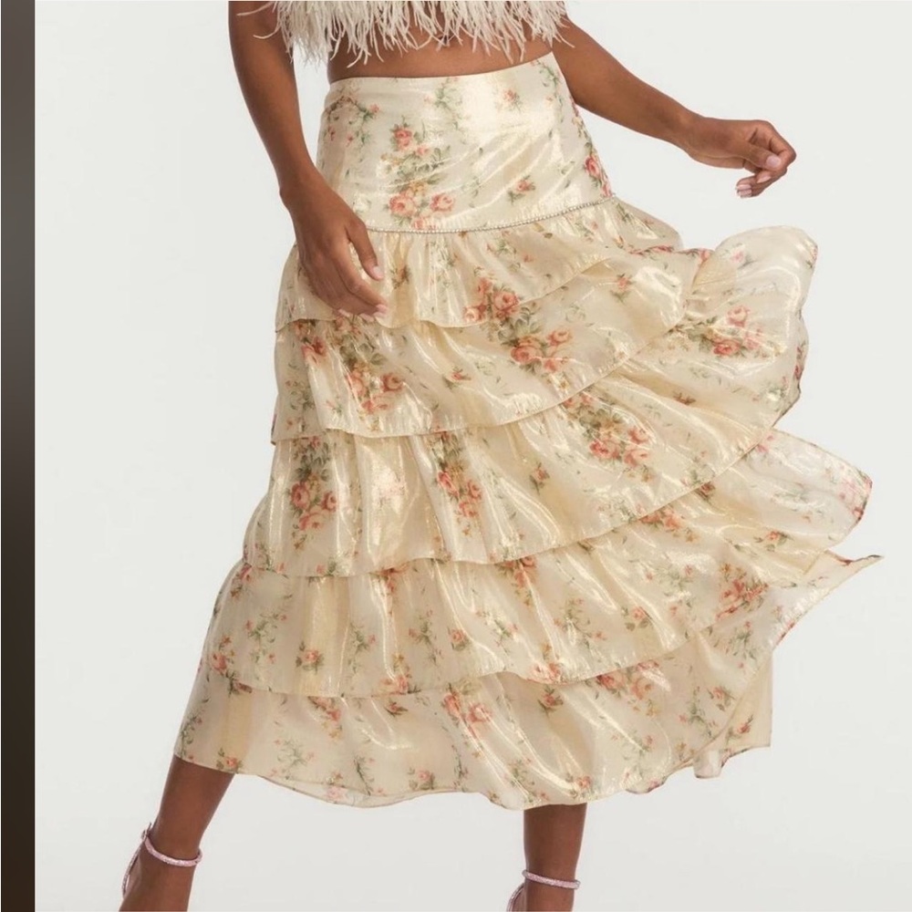LoveShackFancy Tandy Ruffle Maxi Skirt